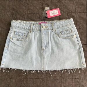 Edikted Blue Mini Skirt Casual Frayed Hem